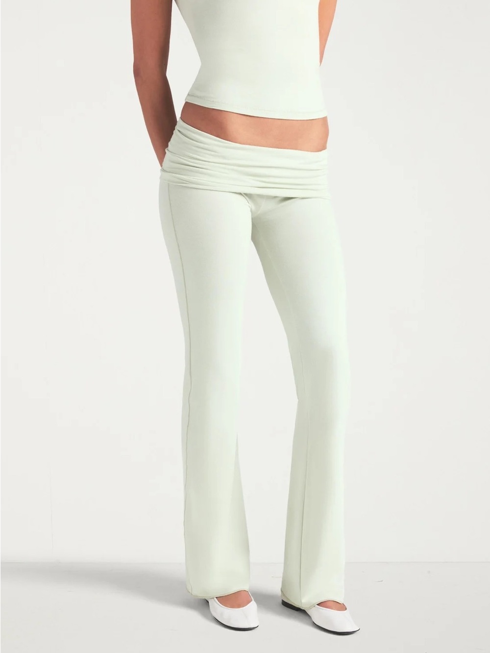 SKIMS Mint Green Cotton Jersey Foldover Lounge Pants XL